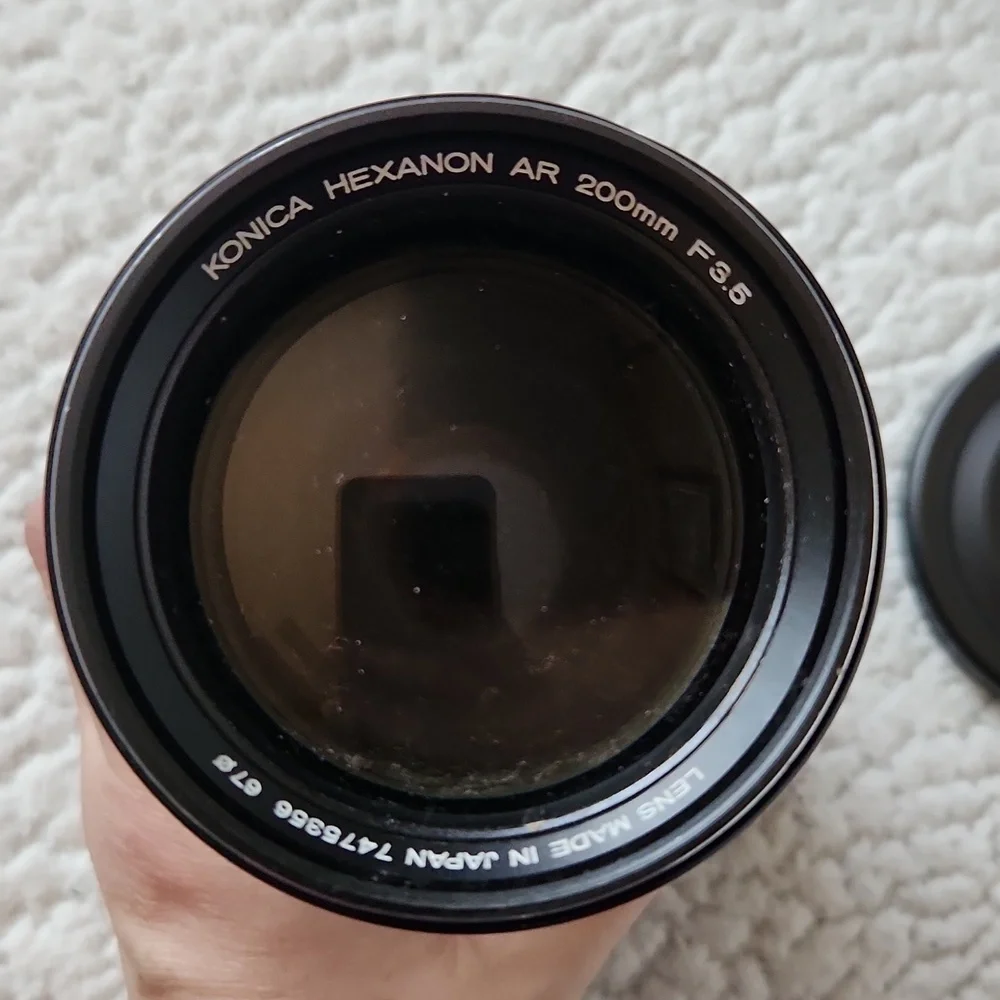 Konica Hexanon AR 200mm F3.5 Made In Japan Camera Lens Adapter 90's Resortwear